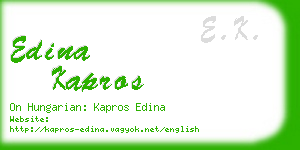 edina kapros business card